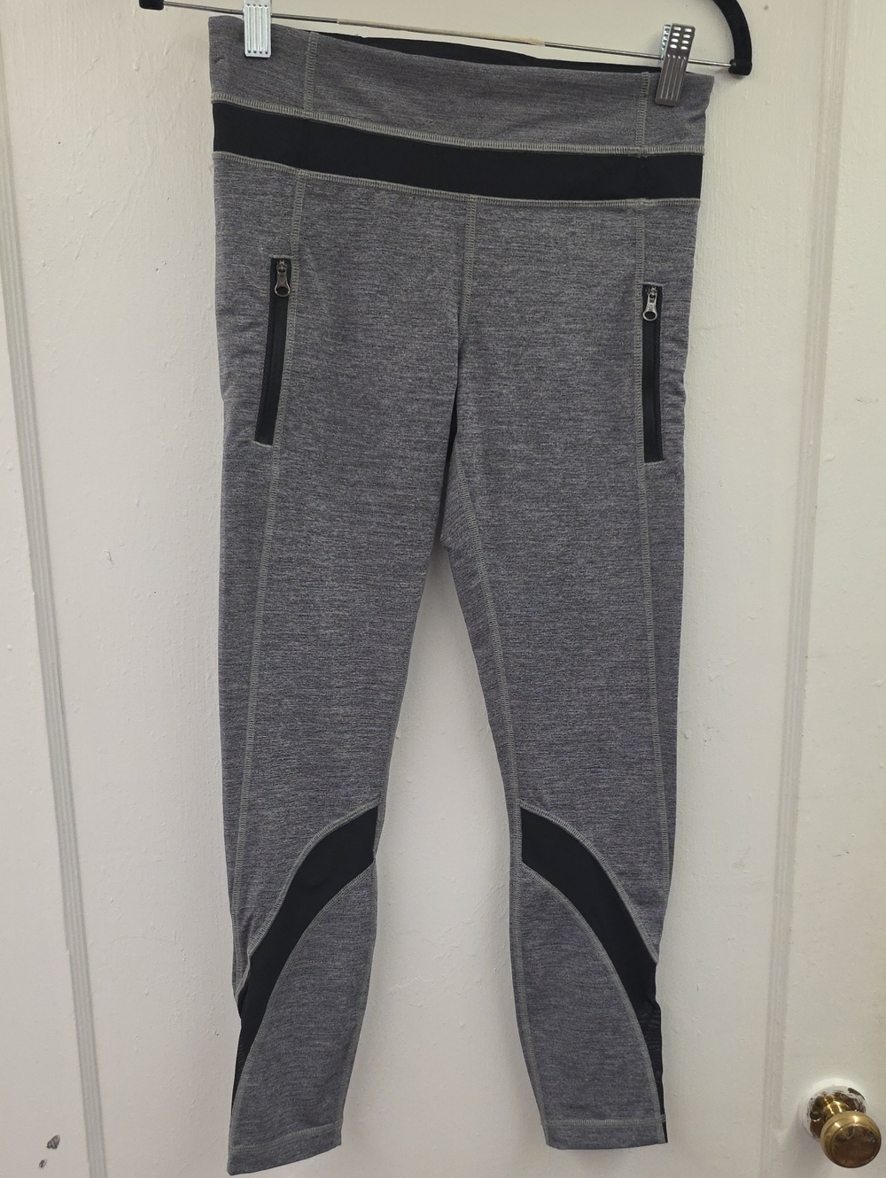 lululemon athletica Gray Leggings with Black Panels